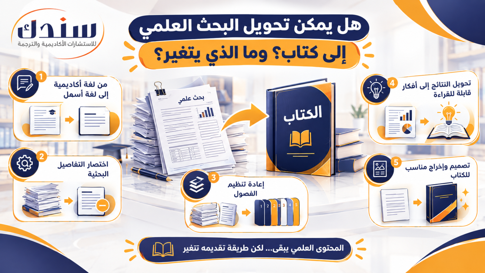 تحويل البحث العلمي إلى كتاب